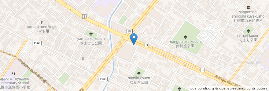 Mapa de ubicacion de サイゼリヤ en Japonya, 北海道, 石狩振興局, 札幌市, 白石区.