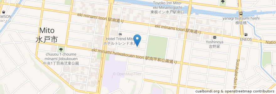 Mapa de ubicacion de ビアレストラン旬感 en ژاپن, 茨城県, 水戸市.