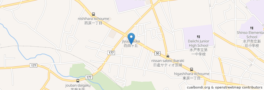 Mapa de ubicacion de 石田外科医院 en 일본, 이바라키현, 水戸市.