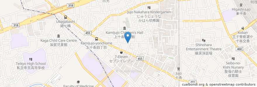 Mapa de ubicacion de 鷄笑本店 en 日本, 东京都/東京都, 北区.