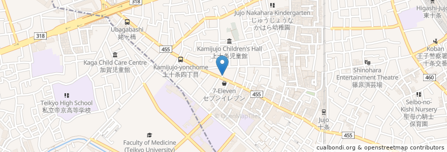 Mapa de ubicacion de 学習塾 トライ en Giappone, Tokyo, 北区.