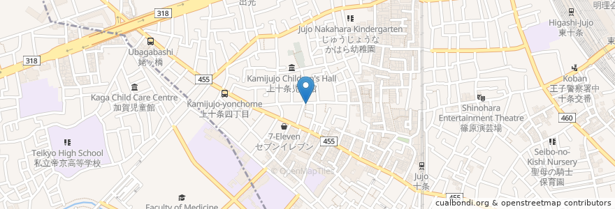 Mapa de ubicacion de 金沢歯科医院 en Giappone, Tokyo, 北区.