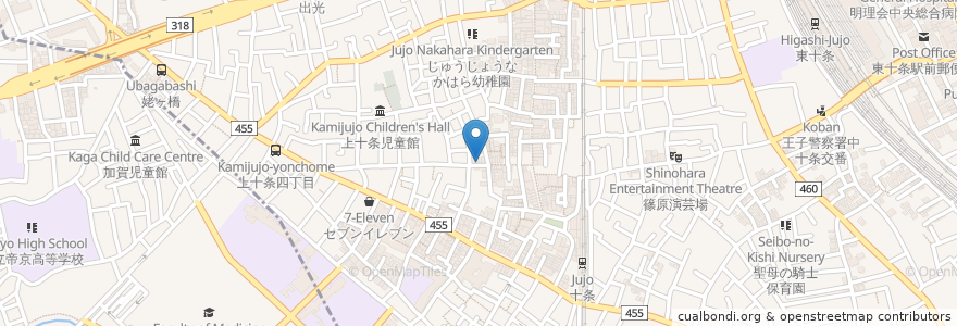 Mapa de ubicacion de 加賀屋 en 日本, 東京都, 北区.