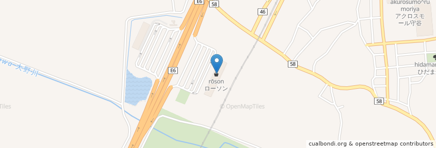 Mapa de ubicacion de ぼてぢゅう屋台 en 日本, 茨城県, 守谷市.