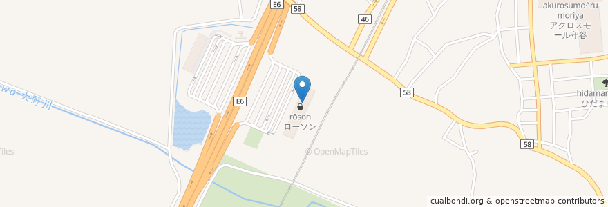 Mapa de ubicacion de 鶏三和 en Japão, 茨城県, 守谷市.