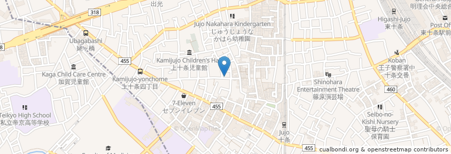 Mapa de ubicacion de 中村大輔接骨院 en Japão, Tóquio, 北区.