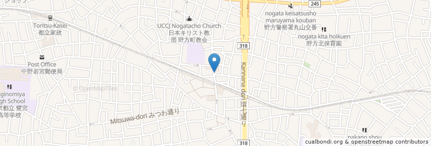 Mapa de ubicacion de 大久保歯科医院 en Japão, Tóquio, 中野区.