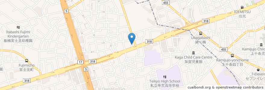 Mapa de ubicacion de 香味屋 en 日本, 東京都, 板橋区, 北区.
