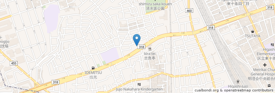 Mapa de ubicacion de 城北信用金庫 en Giappone, Tokyo, 北区.