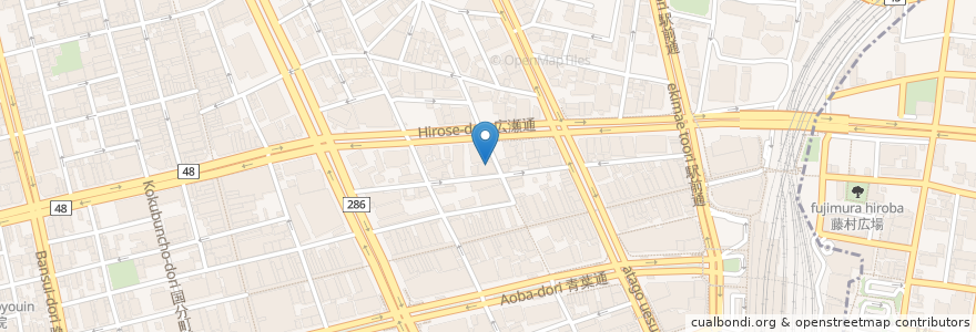 Mapa de ubicacion de いろり酒場 たら福 en 일본, 미야기현, 仙台市, 青葉区.