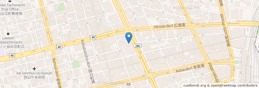 Mapa de ubicacion de Bar & Restaurant La Paix en Jepun, 宮城県, 仙台市, 青葉区.