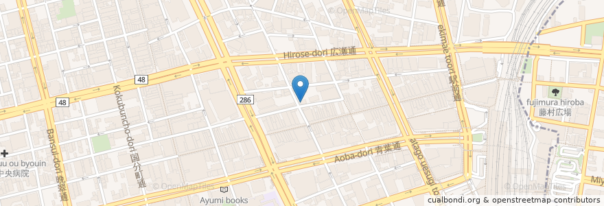 Mapa de ubicacion de 渋谷耳鼻咽喉科医院 en Japão, 宮城県, 仙台市, 青葉区.