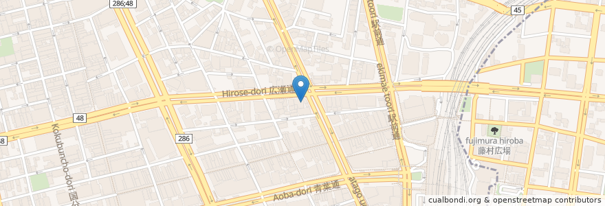 Mapa de ubicacion de 田なか屋本店 別館 en 日本, 宮城県, 仙台市, 青葉区.