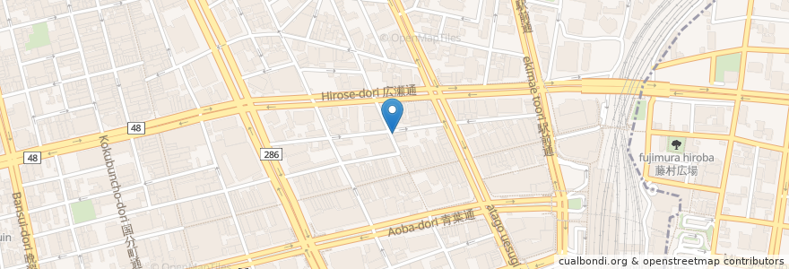 Mapa de ubicacion de ひだまり食堂 en 日本, 宮城県, 仙台市, 青葉区.
