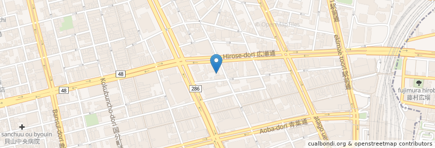 Mapa de ubicacion de 大橋眼科医院 en Japan, Präfektur Miyagi, 仙台市, 青葉区.