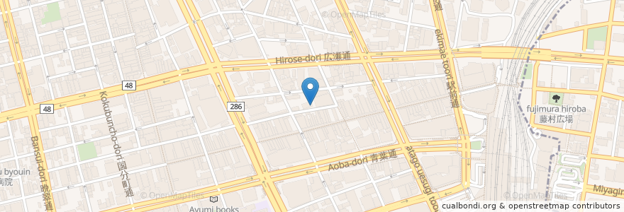 Mapa de ubicacion de 和食居酒屋 風和里 en Japan, 宮城県, 仙台市, 青葉区.