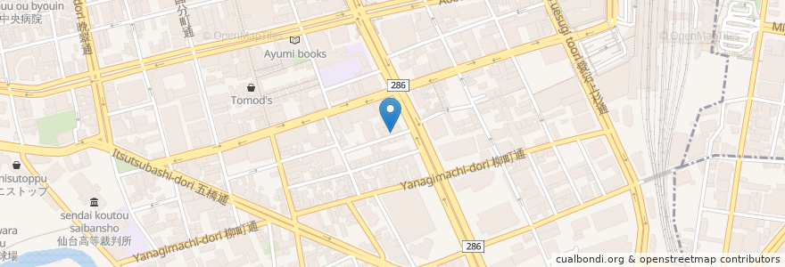 Mapa de ubicacion de Restaurant Waon en 日本, 宮城県, 仙台市, 青葉区.