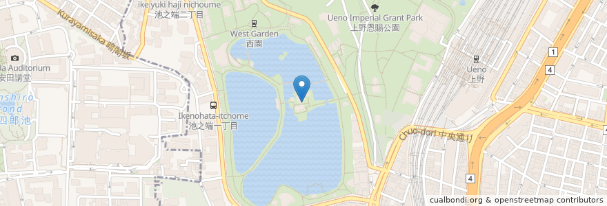 Mapa de ubicacion de 琵琶絵馬掛 en Japan, Tokio, 台東区.