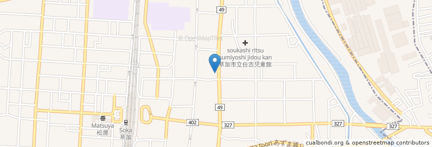 Mapa de ubicacion de KFC en Japão, 埼玉県, 草加市.