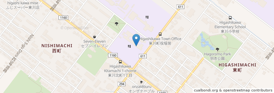 Mapa de ubicacion de コミュニティカフェ en Япония, Хоккайдо, Округ Камикава, Уезд Камикава, 東川町.