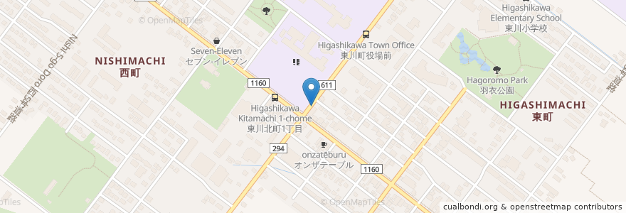 Mapa de ubicacion de ピッツァ亭 en Japão, 北海道, 上川総合振興局, 上川郡(石狩国), 東川町.