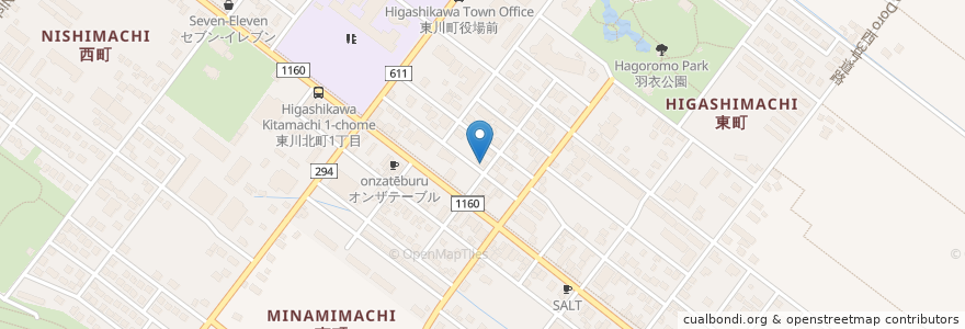 Mapa de ubicacion de 蝦夷ラーメン en Japón, Prefectura De Hokkaidō, 上川総合振興局, 上川郡(石狩国), 東川町.