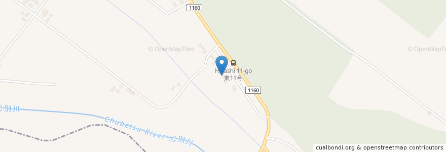 Mapa de ubicacion de ハルキッチン en 日本, 北海道, 上川綜合振興局, 上川郡(石狩国), 東川町.