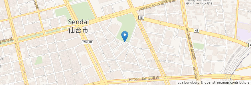 Mapa de ubicacion de さふらん en 日本, 宮城県, 仙台市, 青葉区.