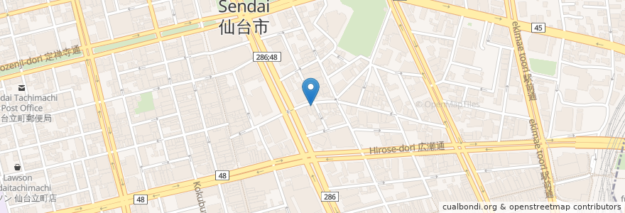 Mapa de ubicacion de 旬菜くろ川 en 日本, 宫城县, 仙台市, 青葉区.