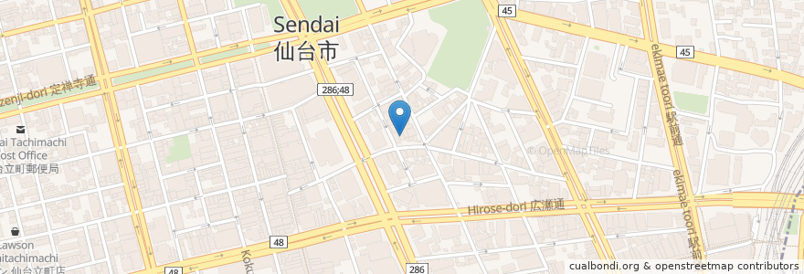 Mapa de ubicacion de 串鳥 仙台本町店 en Japan, Präfektur Miyagi, 仙台市, 青葉区.