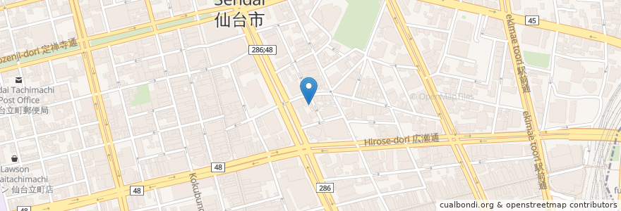 Mapa de ubicacion de Raroom 和 in cafe & bar en Japon, Préfecture De Miyagi, 仙台市, 青葉区.