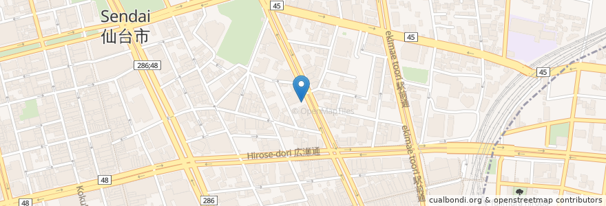 Mapa de ubicacion de ニッポンレンタカー 仙台本町 en 일본, 미야기현, 仙台市, 青葉区.