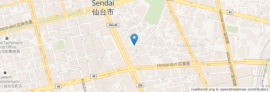Mapa de ubicacion de 40計画 en Japan, 宮城県, 仙台市, 青葉区.