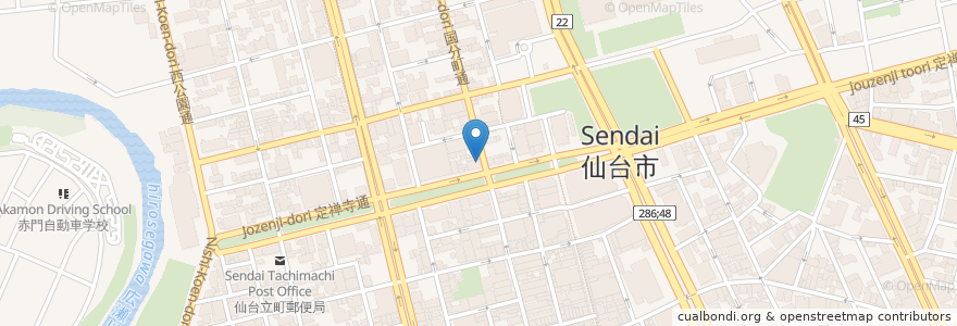 Mapa de ubicacion de Retro Backpage en Giappone, 宮城県, 仙台市, 青葉区.