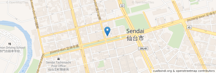 Mapa de ubicacion de 赤から 仙台定禅寺通店 en 日本, 宫城县, 仙台市, 青葉区.