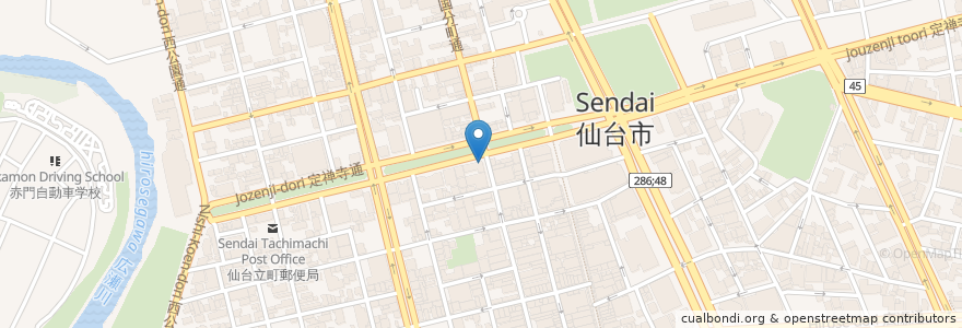 Mapa de ubicacion de タロット&カフェ Zolla en Japon, Préfecture De Miyagi, 仙台市, 青葉区.