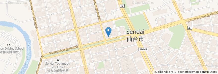 Mapa de ubicacion de 珈巣多夢 en Japão, 宮城県, 仙台市, 青葉区.