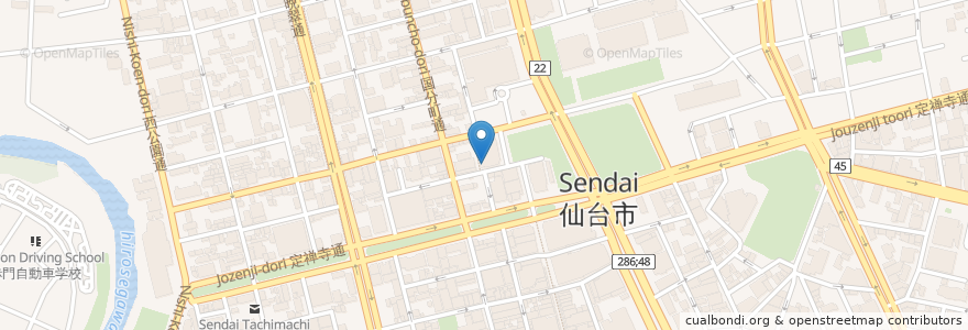 Mapa de ubicacion de 自然・食彩・浪漫 おしか en اليابان, 宮城県, 仙台市, 青葉区.