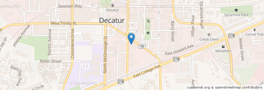 Mapa de ubicacion de Twain's en アメリカ合衆国, ジョージア州, Dekalb County, Decatur.