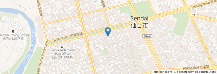 Mapa de ubicacion de ナイトプラザ en 일본, 미야기현, 仙台市, 青葉区.