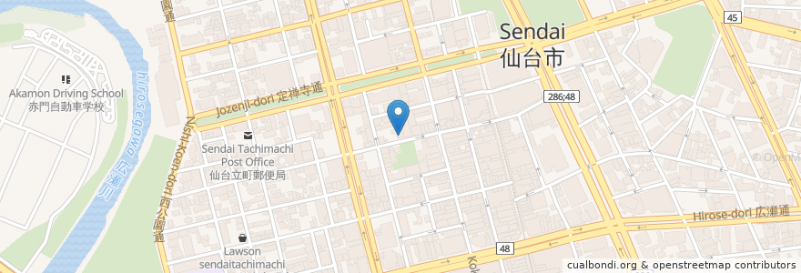 Mapa de ubicacion de まる特漁業部すし 別館 en Japan, Präfektur Miyagi, 仙台市, 青葉区.
