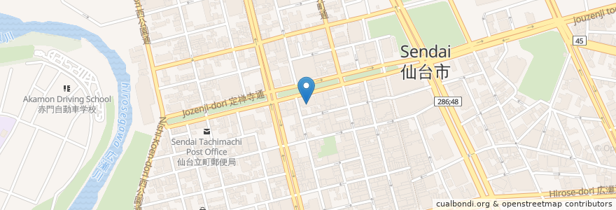 Mapa de ubicacion de 花はん 別館椿 en Japan, Präfektur Miyagi, 仙台市, 青葉区.