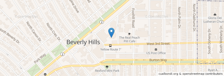 Mapa de ubicacion de Clementine en Соединённые Штаты Америки, Калифорния, Los Angeles County, Лос-Анджелес, Beverly Hills.