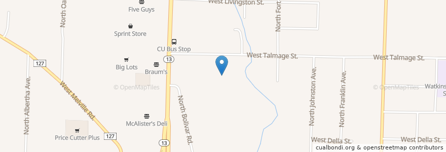 Mapa de ubicacion de Bible Institute of Missouri en ایالات متحده آمریکا, میزوری, Greene County, Springfield.