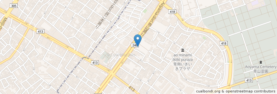 Mapa de ubicacion de きらぼし銀行 en Japon, Tokyo, 渋谷区.