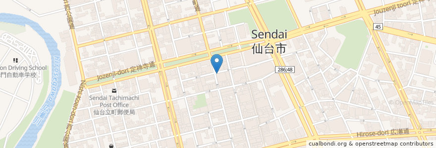 Mapa de ubicacion de 九州長浜ラーメン 博多一凜 en Giappone, 宮城県, 仙台市, 青葉区.
