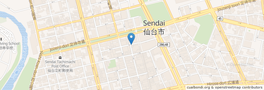 Mapa de ubicacion de らーめん堂仙台っ子 国分町店 en Japón, Prefectura De Miyagi, 仙台市, 青葉区.