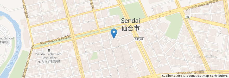Mapa de ubicacion de 山の猿 一番町店 en Japan, Präfektur Miyagi, 仙台市, 青葉区.