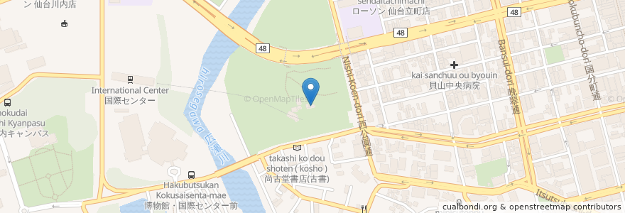 Mapa de ubicacion de 源吾茶屋 en ژاپن, 宮城県, 仙台市, 青葉区.