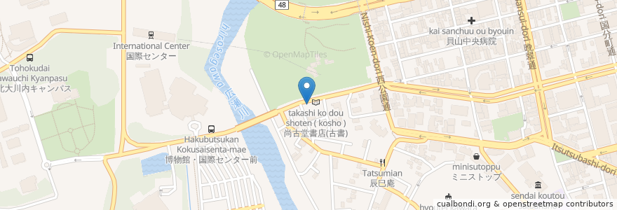 Mapa de ubicacion de 食・酒・笑 にこらす en Japón, Prefectura De Miyagi, 仙台市, 青葉区.